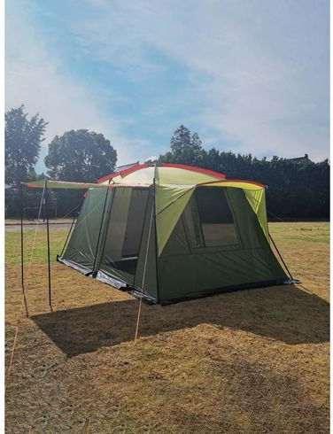 Cort Camping Verde cu Dublu Material 4 Anotimpuri pentru 4 Persoane 260x220x210cm