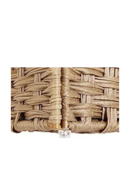 Songmics Coș de rufe Din Paie 90lt cu Capac 46x33x60cm Alb