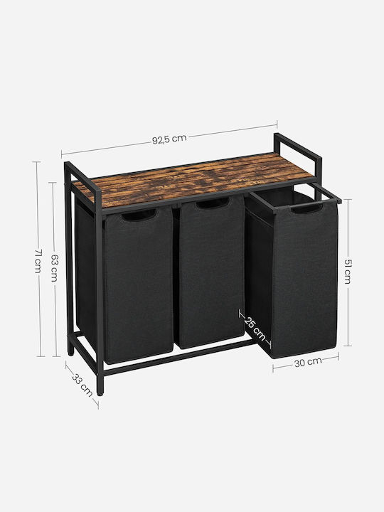 Vasagle Fabric Laundry Basket 114lt 93x33x72cm Brown