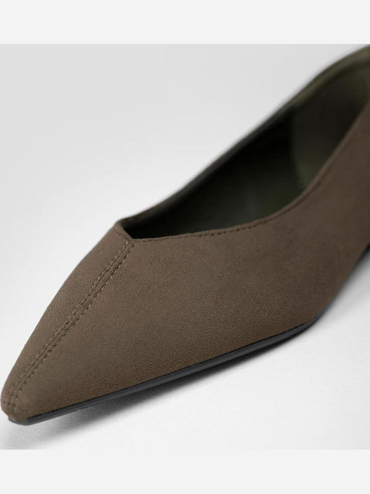 Super Mode Wildleder Damen Ballerinas Spitz zulaufend Braun
