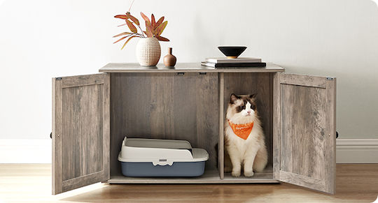 Feandrea Grey Cat Toilet W80 x D53 x H50cm