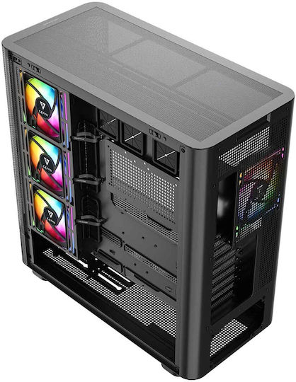 Modecom Volcano AQ300 Gaming Midi Tower Computer Case with Side Window and ARGB Lighting Black