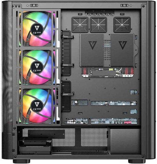 Modecom Volcano AQ300 Gaming Midi Tower Computer Case with Side Window and ARGB Lighting Black