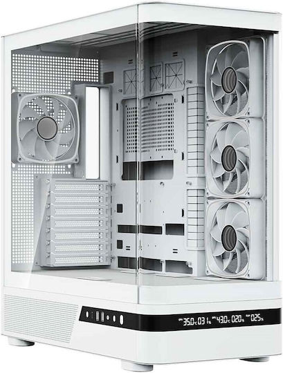 Volcano AQ200 Gaming Midi Tower Carcasă PC cu Deschidere Laterală Albă