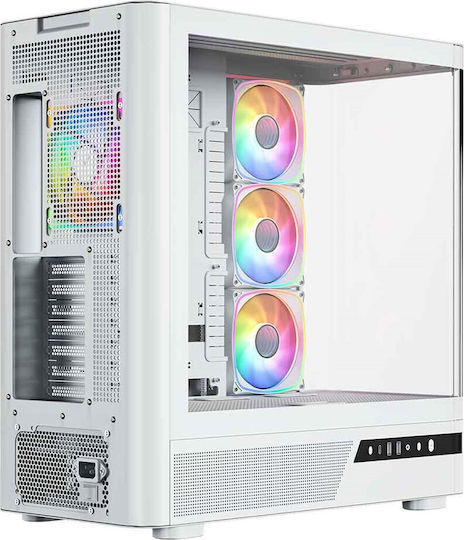 Volcano AQ200 Gaming Midi Tower Carcasă PC cu Deschidere Laterală Albă