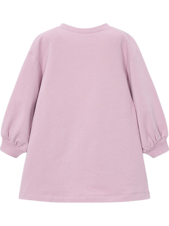 Heart Girls Dress Sweatshirt Long Sleeve Sap Green