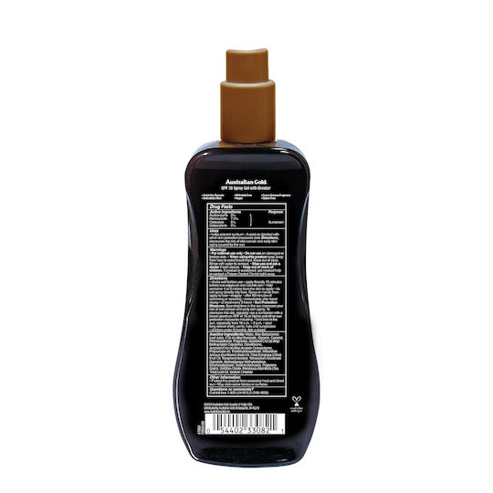 Australian Gold Instant Bronzer Waterproof Sunscreen Gel SPF30 in Spray 237ml