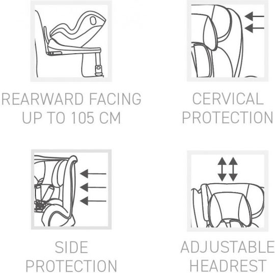 Asalvo Virafix Scaun Auto i-Size cu Isofix Gri 0-18 kg