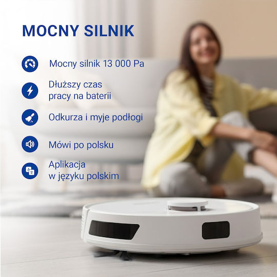 Tesla Electronics Robostar IQ660 Plus Robot Vacuum Cleaner with Laser Mapping & 13000Pa Suction White
