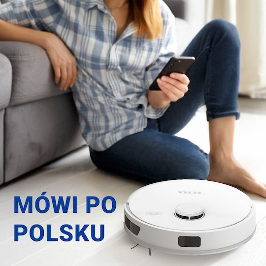 Tesla Electronics Robostar IQ660 Plus Robot Vacuum Cleaner with Laser Mapping & 13000Pa Suction White