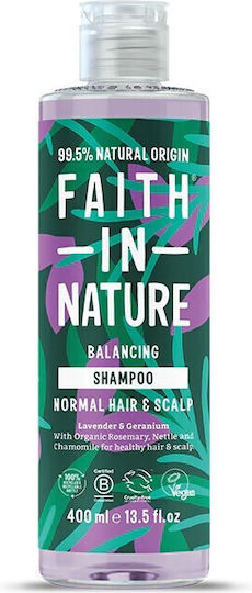 Faith in Nature Lavender & Geranium Шампоан за Чувствителен Скалп за Нормална Коса 400ml