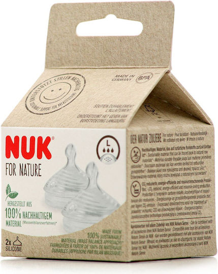Nuk Размер Large Биберони от Силикон Бърз поток за 6+ месеца 2бр