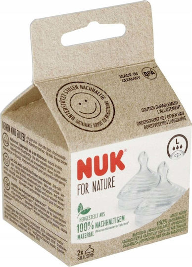 Nuk Размер Large Биберони от Силикон Бърз поток за 6+ месеца 2бр