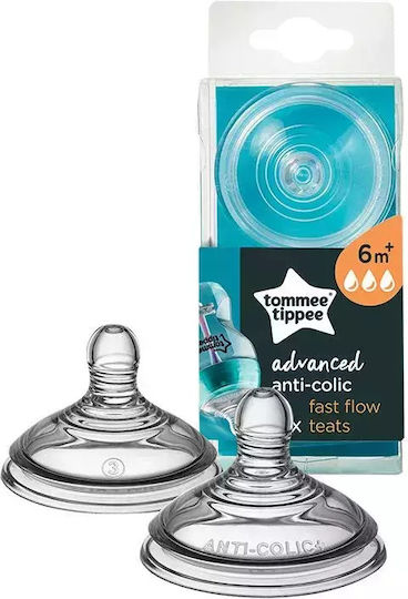 Tommee Tippee Closer To Nature Tetine din Silicon de Flux Rapid pentru 6+ luni 2buc