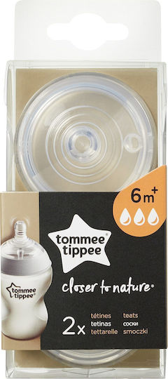 Tommee Tippee Closer To Nature Tetine din Silicon de Flux Rapid pentru 6+ luni 2buc