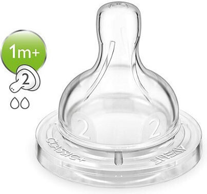 Philips Θηλές από Σιλικόνη Αργής Ροής για 1+ μηνών 2τμχ