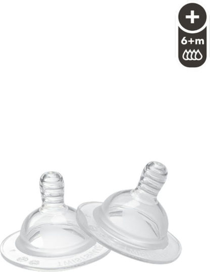 Twistshake Silicone Baby Bottle Teats High Flow for 6+ months 2pcs