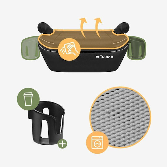 Tulano Cabby 30 Scaun de Mașină pentru Copii Booster i-Size cu Isofix Negru 15-36 kg
