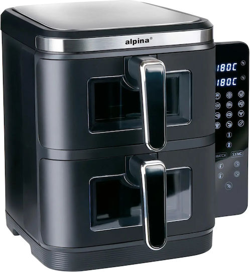 Alpina Air Fryer with Double Removable Container 11l Black
