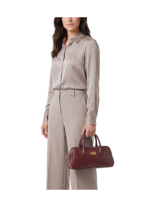 Burgundy Leather Women's Satchel Bag