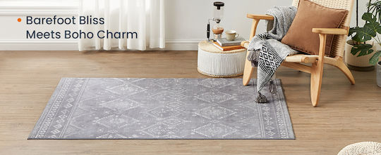 Songmics Boho Αντιολισθητικό Χαλί Ορθογώνιο Gray 120x170cm