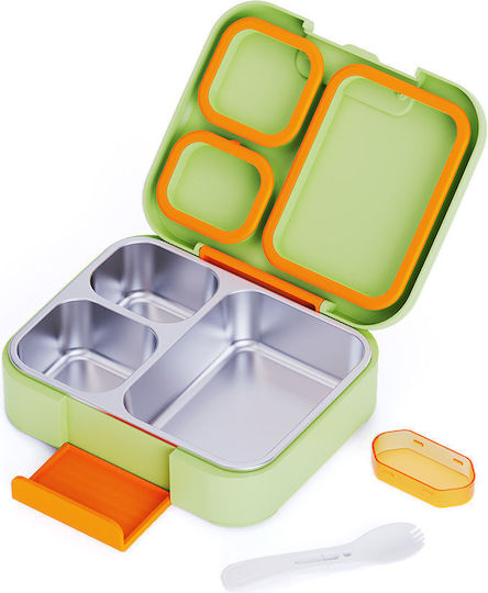 Estia Save The Aegean Stainless Steel Kids Food Container Dinosaurs 0.95lt Green