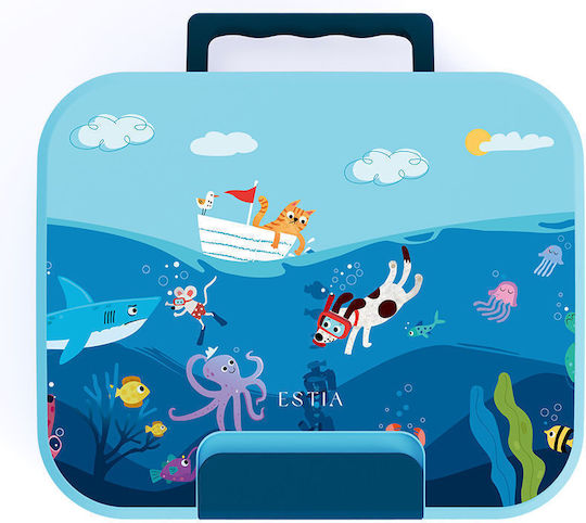 Estia Save The Aegean Stainless Steel Kids Food Container 0.95lt Ocean Play