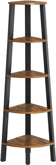Eckregal Rustic Braun und Schwarz 33x34x159cm Eckregal Rustic Braun und Schwarz 33x34x159cm