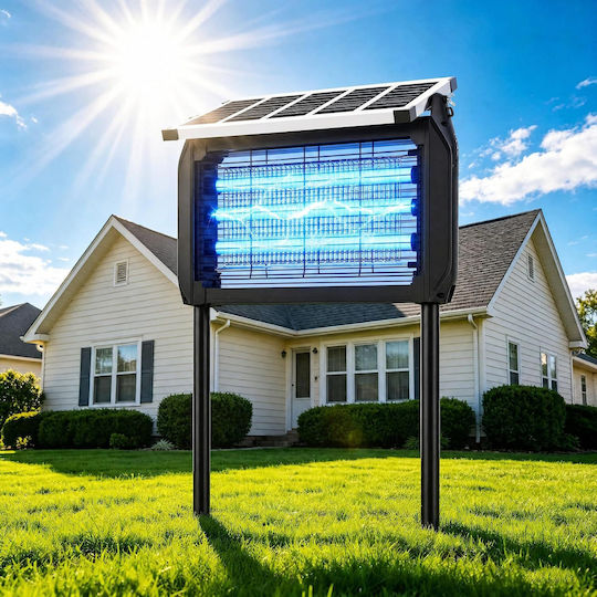 Lampa Aparat Electric Anti-Insecte Solar cu Grilaj de Înaltă Tensiune 10W