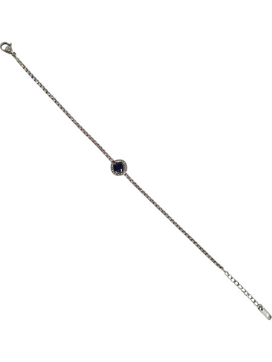 Kalliopi Silver Γυναικείο Βραχιόλι Ριβιέρα από Ατσάλι 23cm