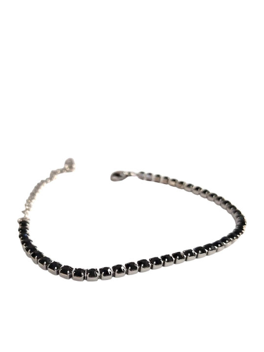 Kalliopi Silver Γυναικείο Βραχιόλι Ριβιέρα από Ατσάλι 23cm