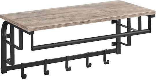 Vasagle Cuier de Perete Metalic Cu 5 Compartimente Gri 66x30x27cm Vasagle Cuier de Perete Metalic Cu 5 Compartimente Gri 66x30x27cm