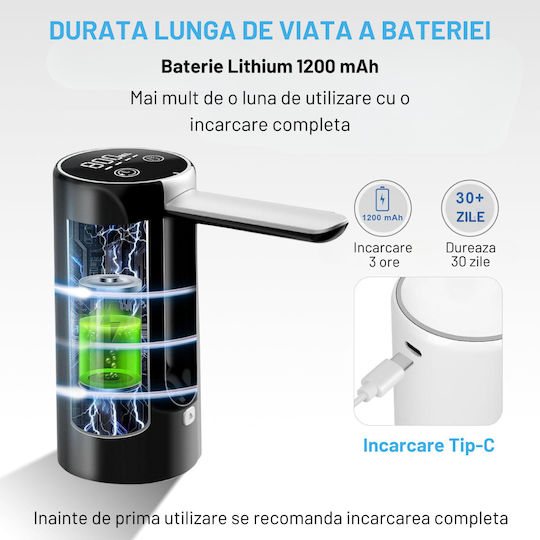 Inco Inco Wasserpumpe für Küche mit Batterie aus schwarzem Silikon