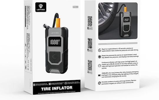 Lenyes LCI201 Τρόμπα Αυτοκινήτου 150PSI Επαναφορτιζόμενη 12V
