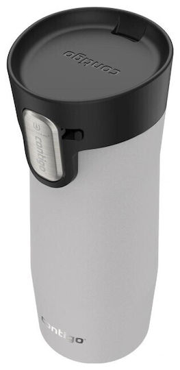 Contigo West Handled Tumbler Θερμός Ανοξείδωτο 470ml Λευκό Ματ με Καλαμάκι και Λαβή