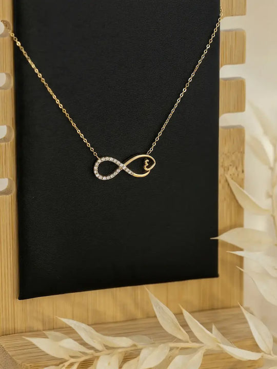 Halskette Unendlichkeit aus 9K Gold mit Zirkon