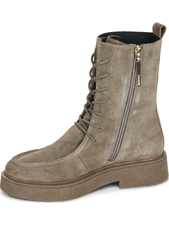 Leather Women's Ankle Boots Brown