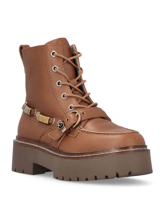 Pinko Brown Combat Boots