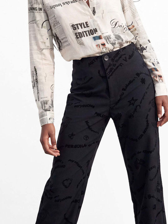 Women's Fabric Trousers Black