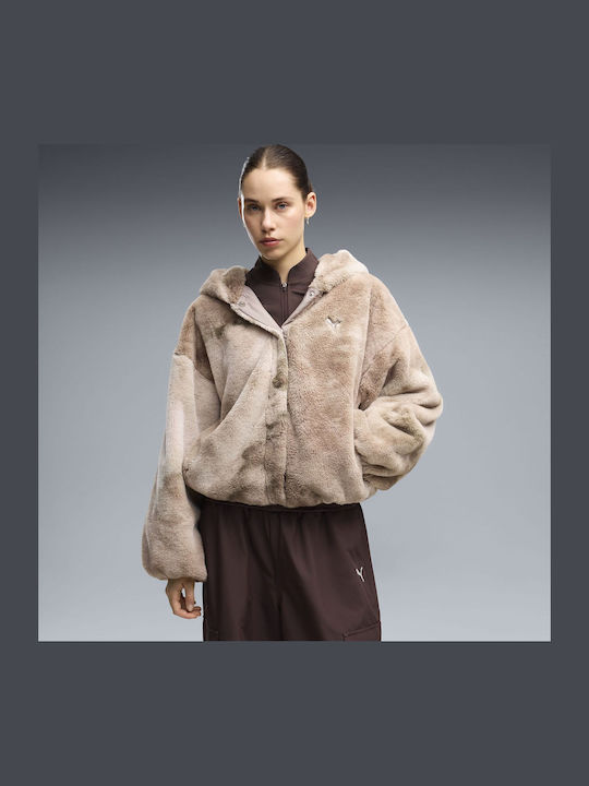 Jachetă Dama Scurtă Pentru Iarnă Bej
