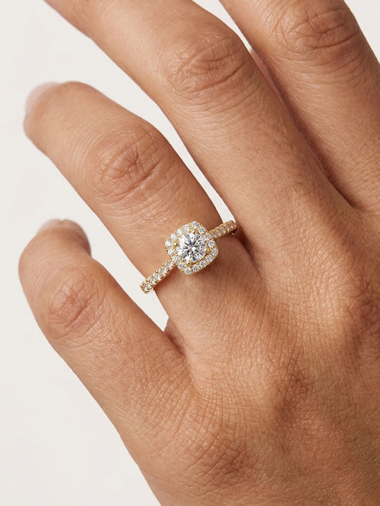 Einzelner Steine Ringe aus Gold 18K mit Diamant