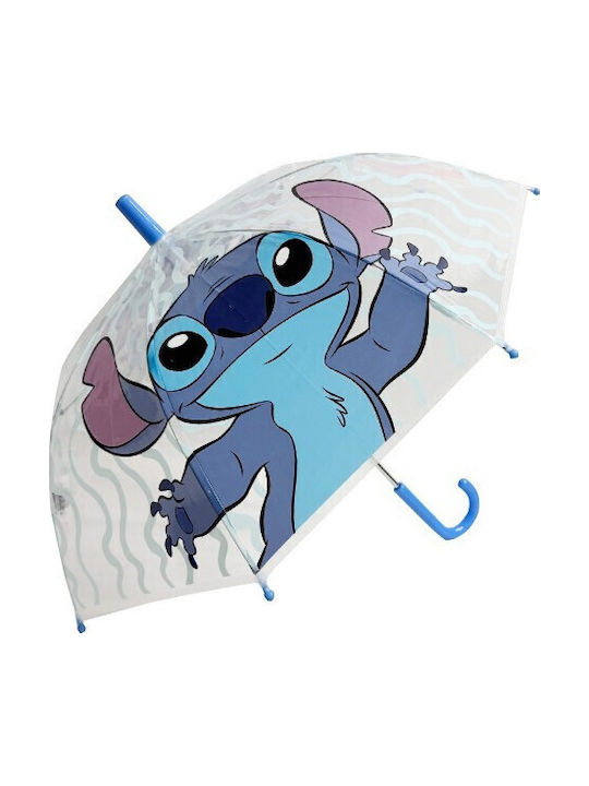 Disney Good Vibes Kids Umbrellas Curved Handle Blue 38cm