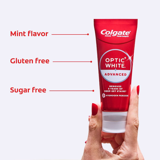 Colgate Optic White Advanced Sparkling White Pastă de dinți pentru Albire, Carii dentare și Dinți sensibili 5x119gr