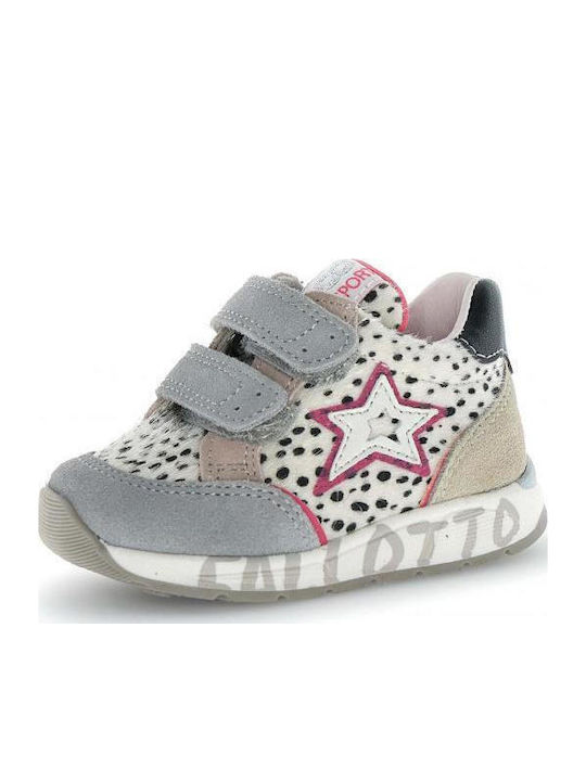 Kids Sneakers Anatomic With Hoop & Loop Closure Grey