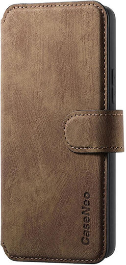 Caseneo Realme 16 Pro 5G Handyhülle Retro Leder Brieftasche Braune