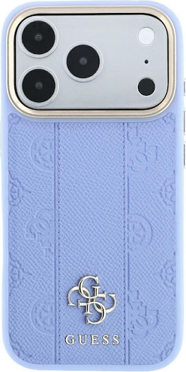Guess Stripe Peony 4g Logo Magsafe Калъф за iPhone 18 Pro 17 Pro Светлосин