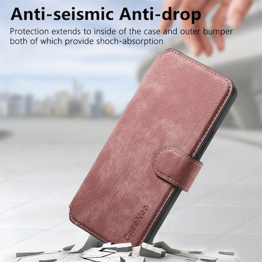 Caseneo Realme 16 Pro Plus 5g Θήκη Retro Leather Πορτοφόλι Pink