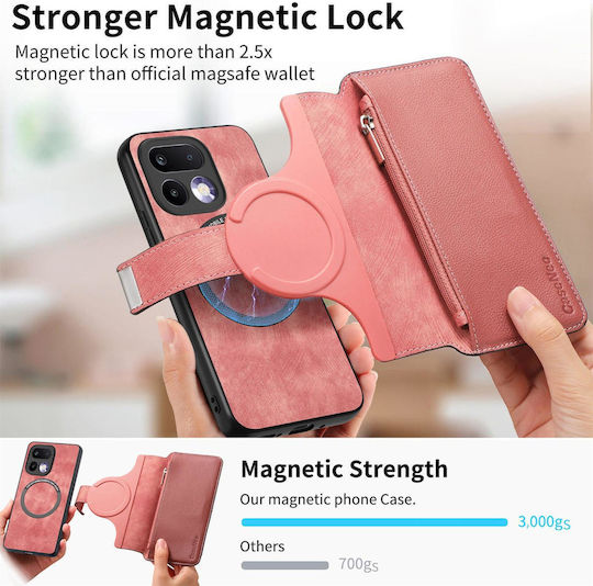 Caseneo Realme 16 Pro 5g Handyhülle Premium Leder Brieftasche Rosa