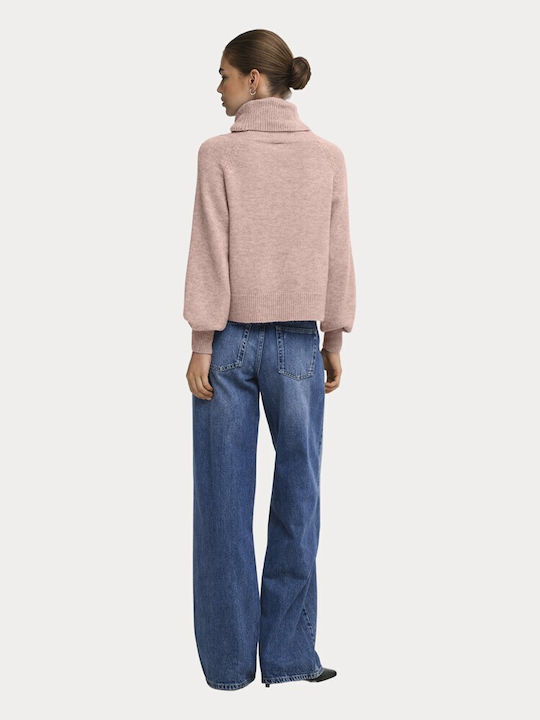 Damen Rollkragenpullover Rosa Smoke