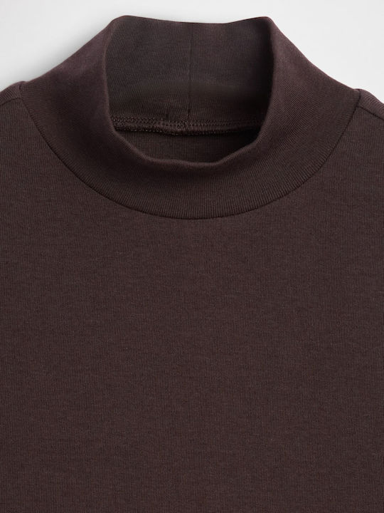 Women's Crop Cotton Sleeveless Striped Terra Brown Top